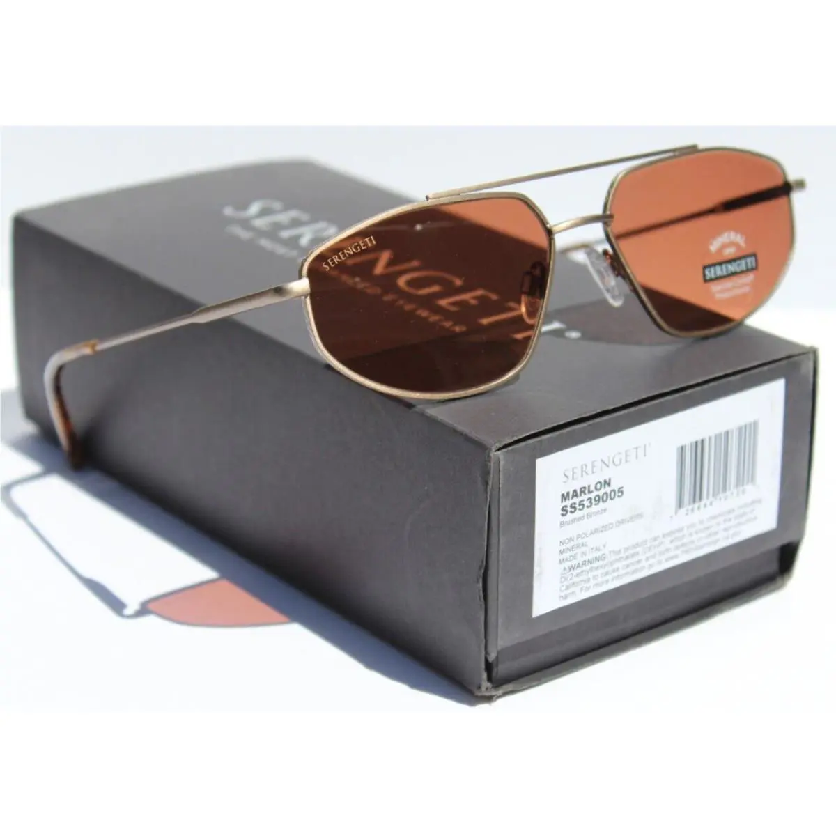 Marlon Sunglasses Brushed Bronze/drivers SS539005 Italy by Serengeti