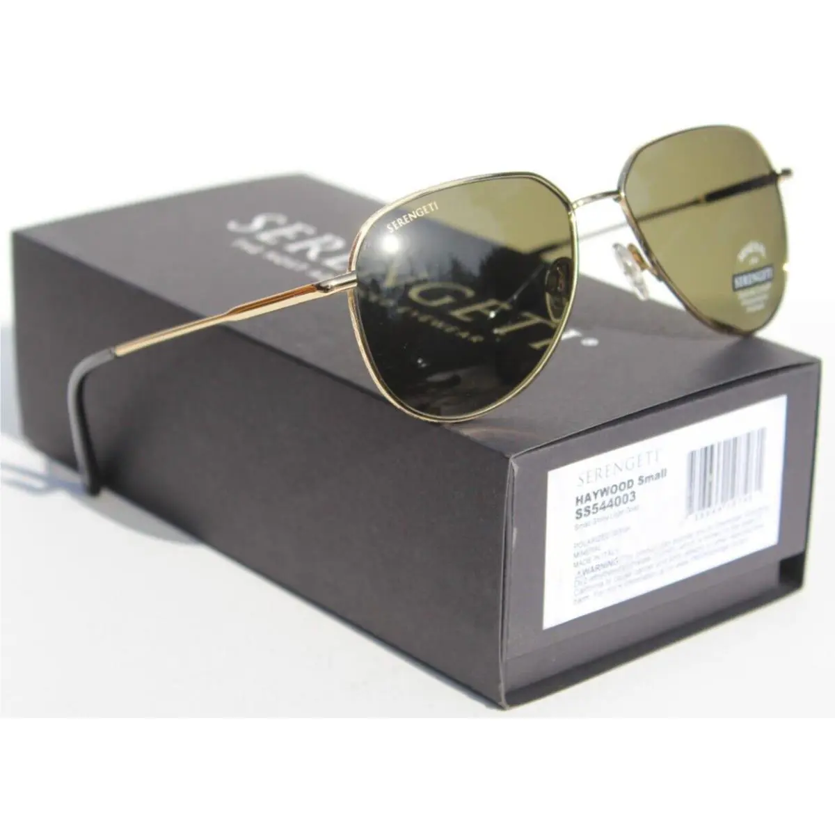 Haywood Small Polarized Sunglasses Light Gold/555nm SS544003 Italy by Serengeti