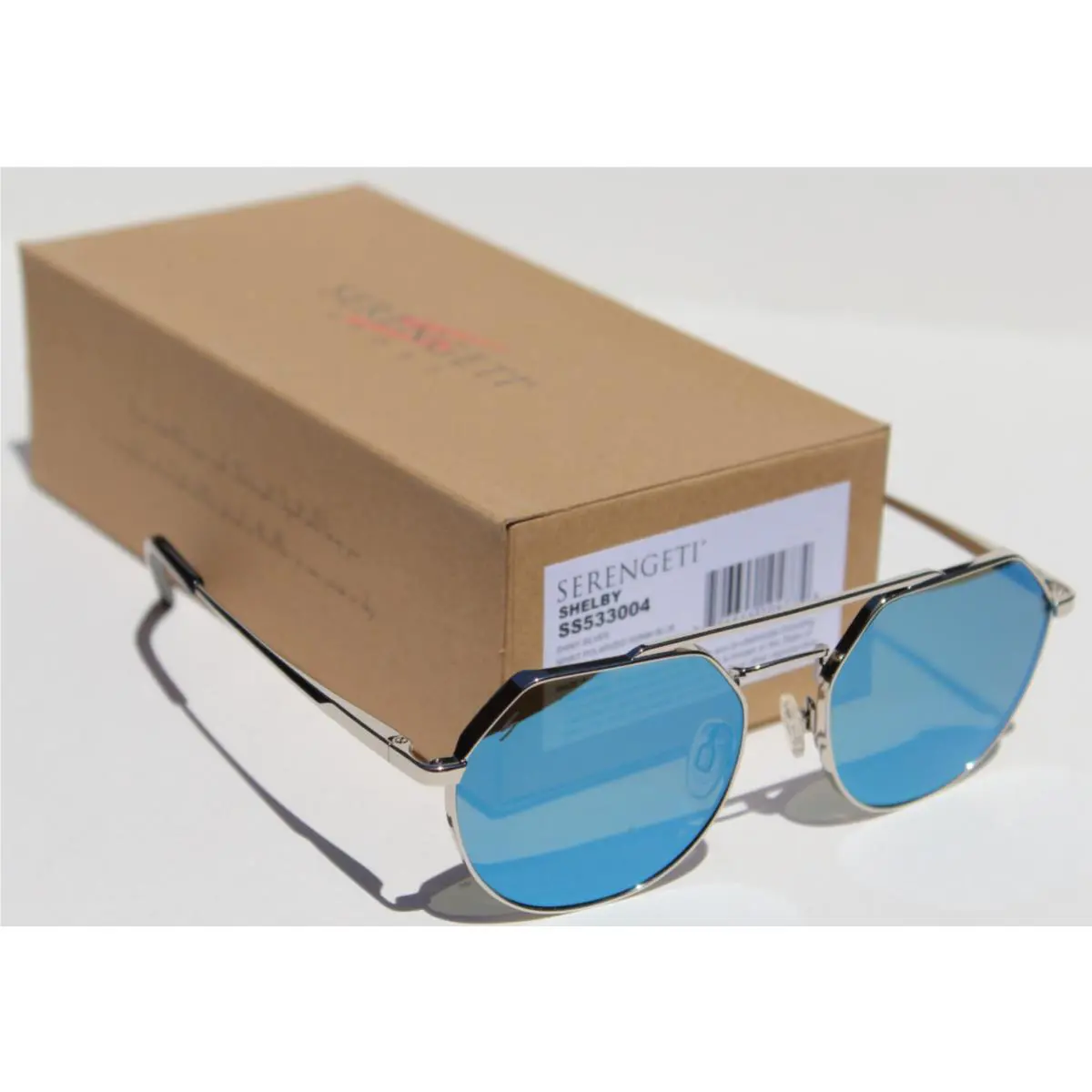 Shelby Polarized Sunglasses Shiny Silver/spirit 555nm Blue SS533004 by Serengeti