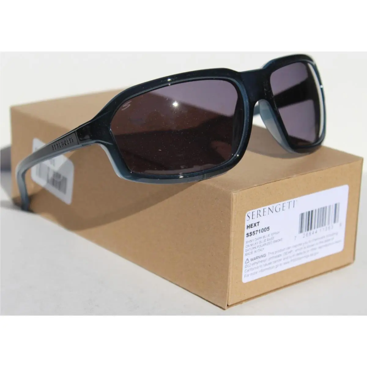 Hext Polarized Sunglasses Shiny Blue/saturn Smoke Gray SS571005 Italy by Serengeti