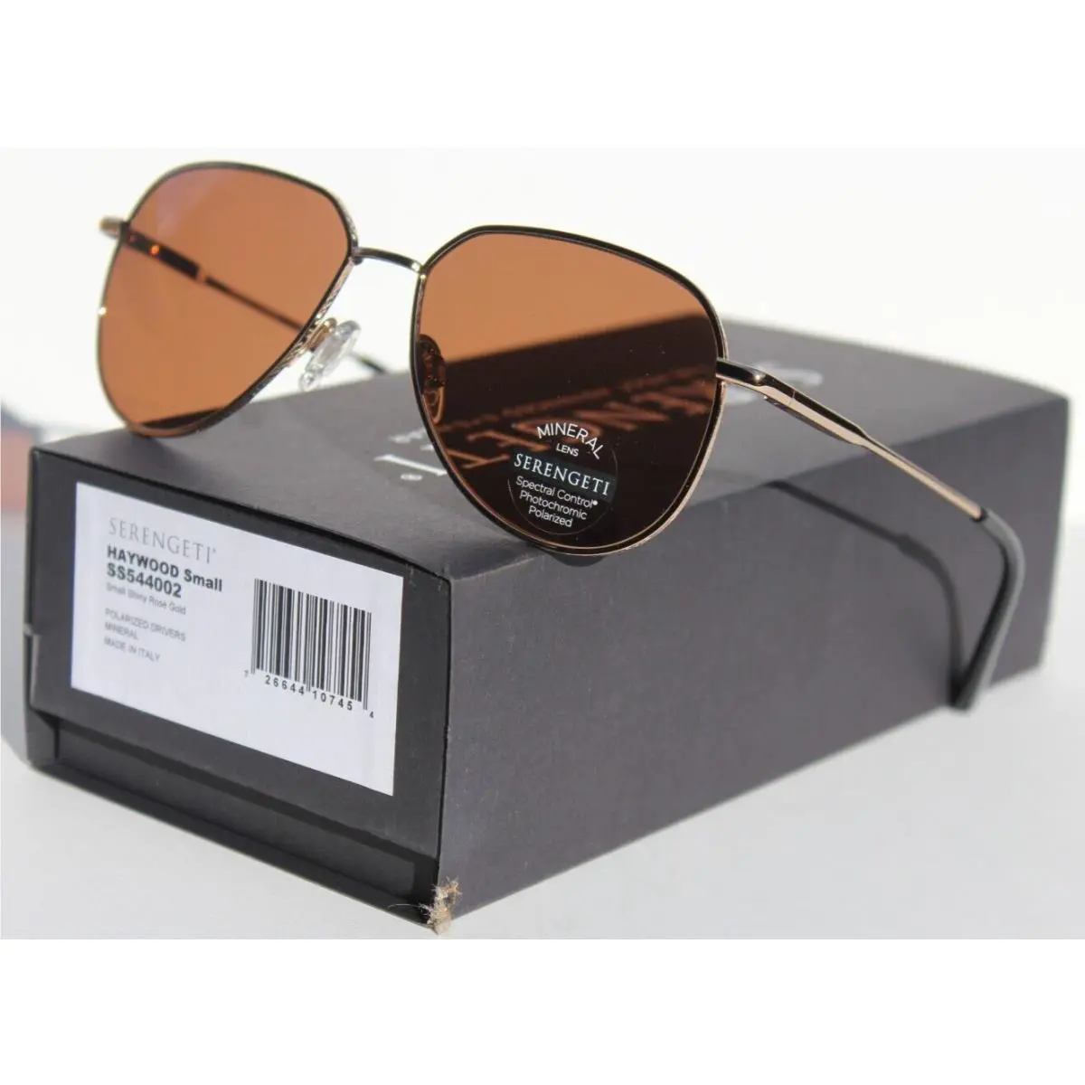 Haywood Small Polarized Sunglasses Rose Gold/drivers SS544002 by Serengeti
