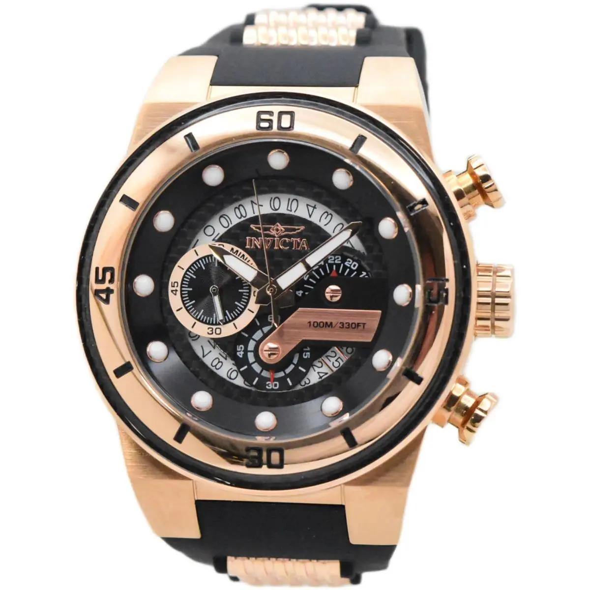 Invicta S1 Rally Men`s 51mm Back Carbon Fiber Chronograph Silicone Watch 24226