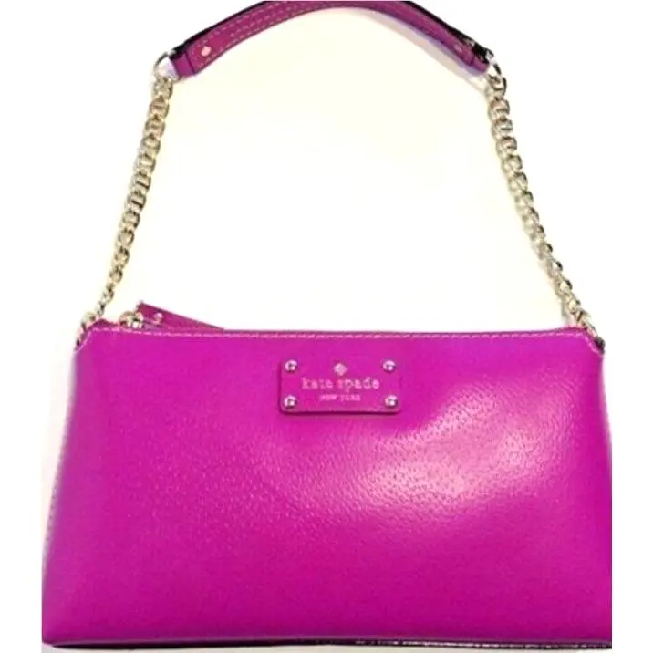 Kate Spade Pink Leather Crossbody Zipper Close Clutch Wallet Handbag Purse New