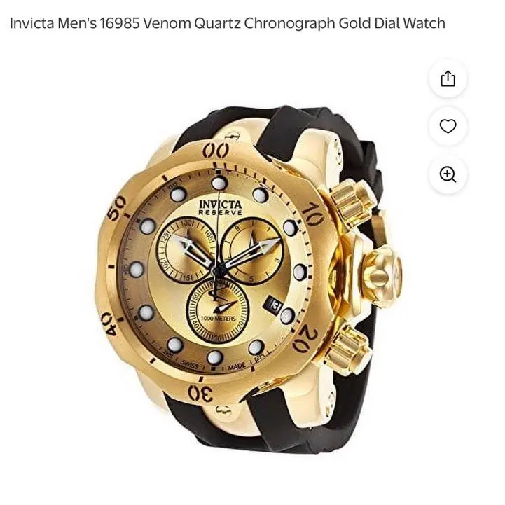 Invicta Men`s 16985 Venom Quartz Chronograph Gold Dial Watch