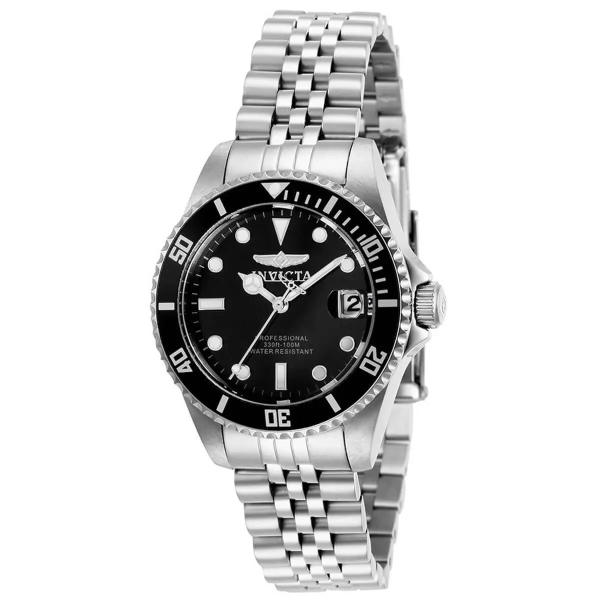 Invicta Pro Diver Quartz Black Dial Stainless Steel Ladies Watch 29186