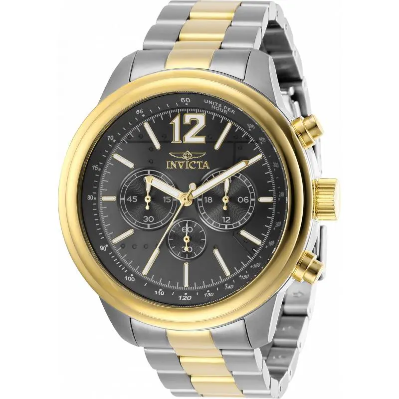 Invicta Men`s 49mm Aviator Quartz Chronograph Stainless St Bracelet Watch 28901