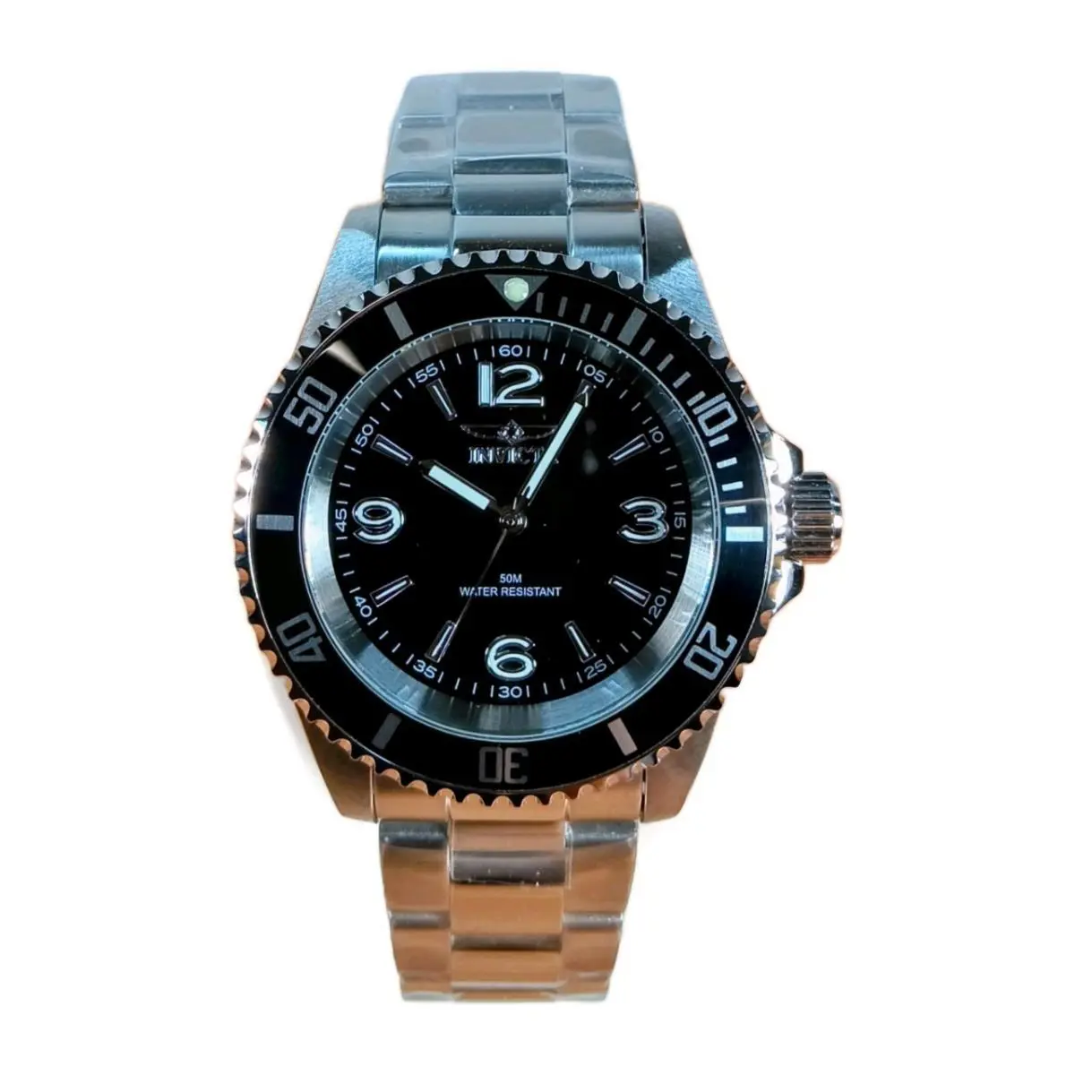 Invicta Pro Diver Style S/s Bracelet Black Dial Black Bezel Ing Tags