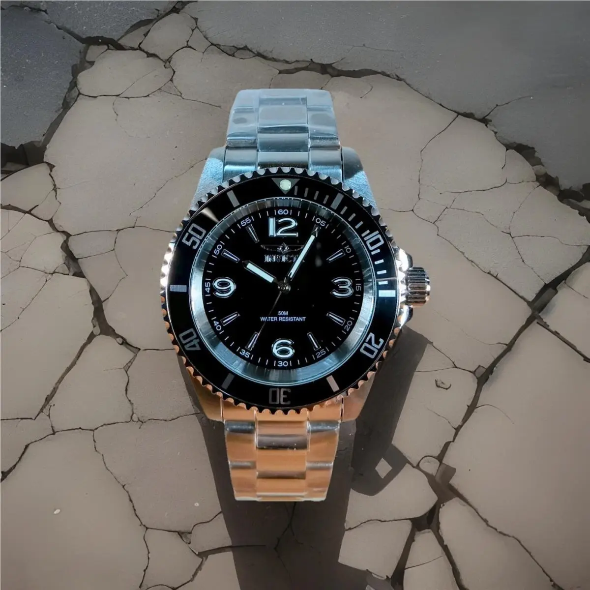 Invicta Pro Diver Style S/s Bracelet Black Dial Black Bezel Ing Tags