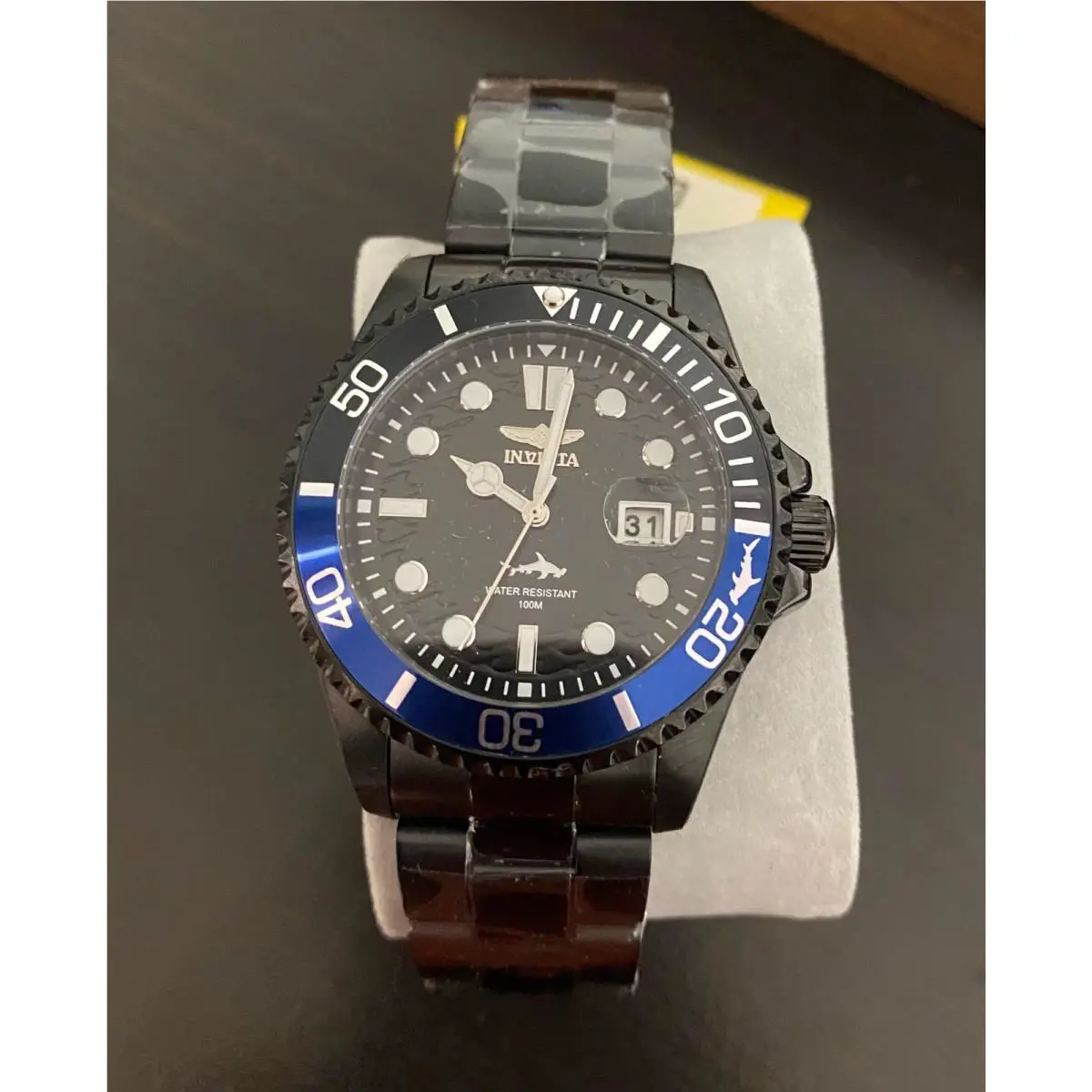 Invicta Men`s Pro Diver 43mm Quartz Watch Two Tone Band and Bezel-black/blue