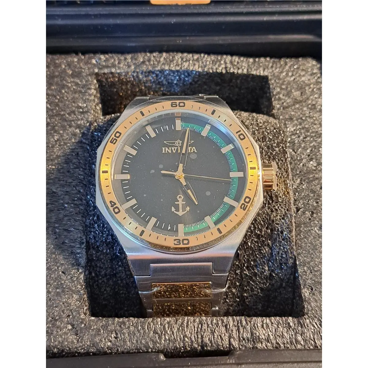 Invicta Ocean Voyage Limited Edition Men`s Watch 44mm 2 Tone Metal Black Green