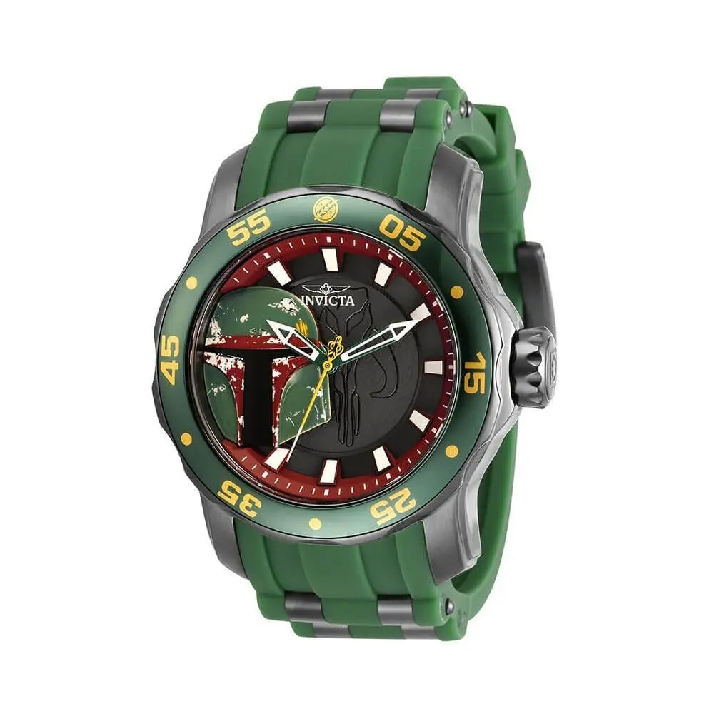 Star Wars Boba Fett Mens Watch 32517 48mm Gunmetal Green Chronograph by Invicta