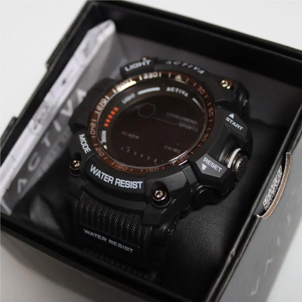 Activa by Invicta Digital Sport Watch Black Resin Strap Chronograph Alarm WR
