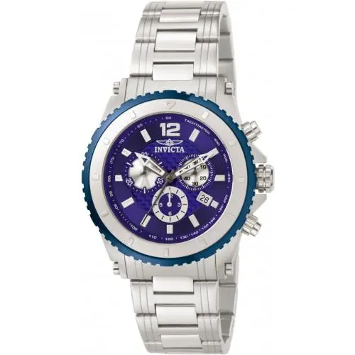 Invicta 1009 Men`s Specialty Watch Chronograph SS Blue and Silver-tone Dial