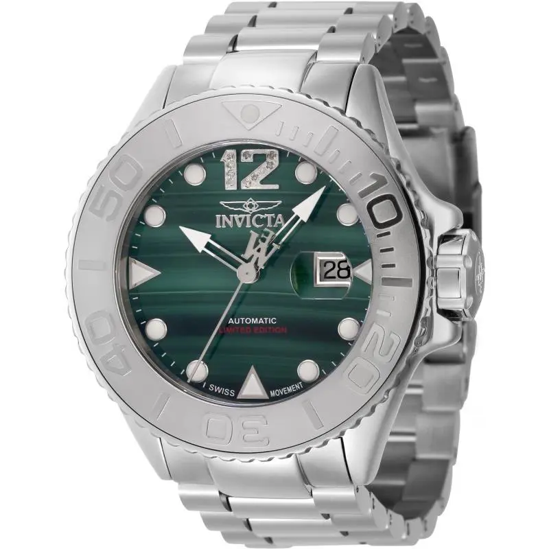 Invicta Masterpiece Men`s Watch Automatic Green Malachite Dial 45204