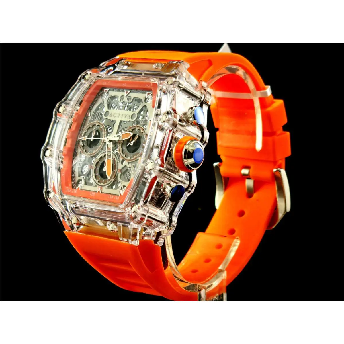 Invicta Activa X Men`s Watch w/ Skeleton Dial - 44.3mm Orange ACW2305-003