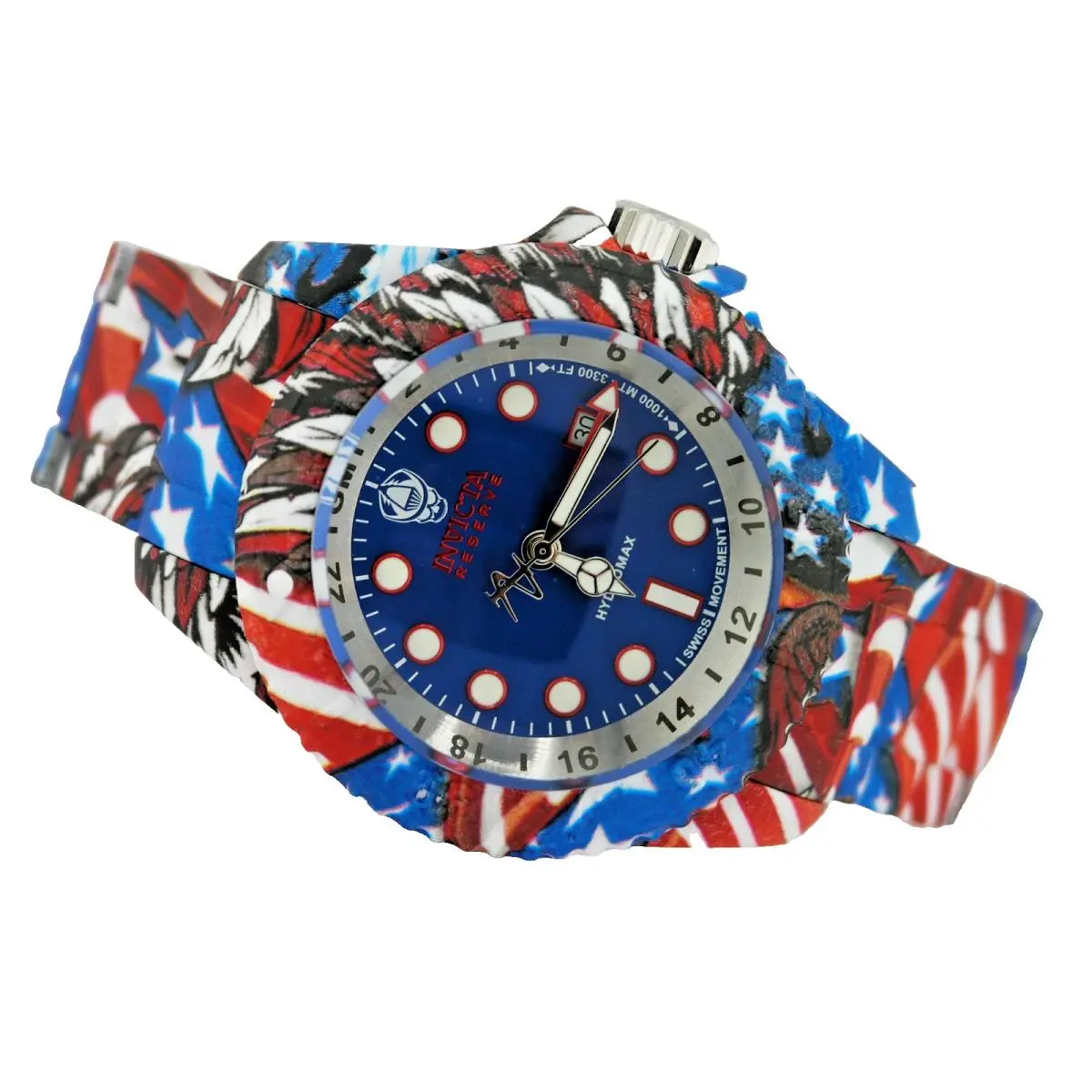 Invicta 34650 Reserve Gmt Hydromax Swiss Ronda Usa Colors Hydroplated 52MM