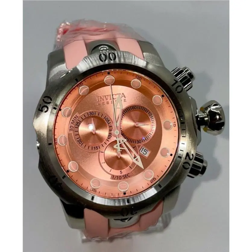 Invicta Reserve Venom Swiss Ronda 5040.D Caliber Men`s Watch - 53.7mm Pink 1407