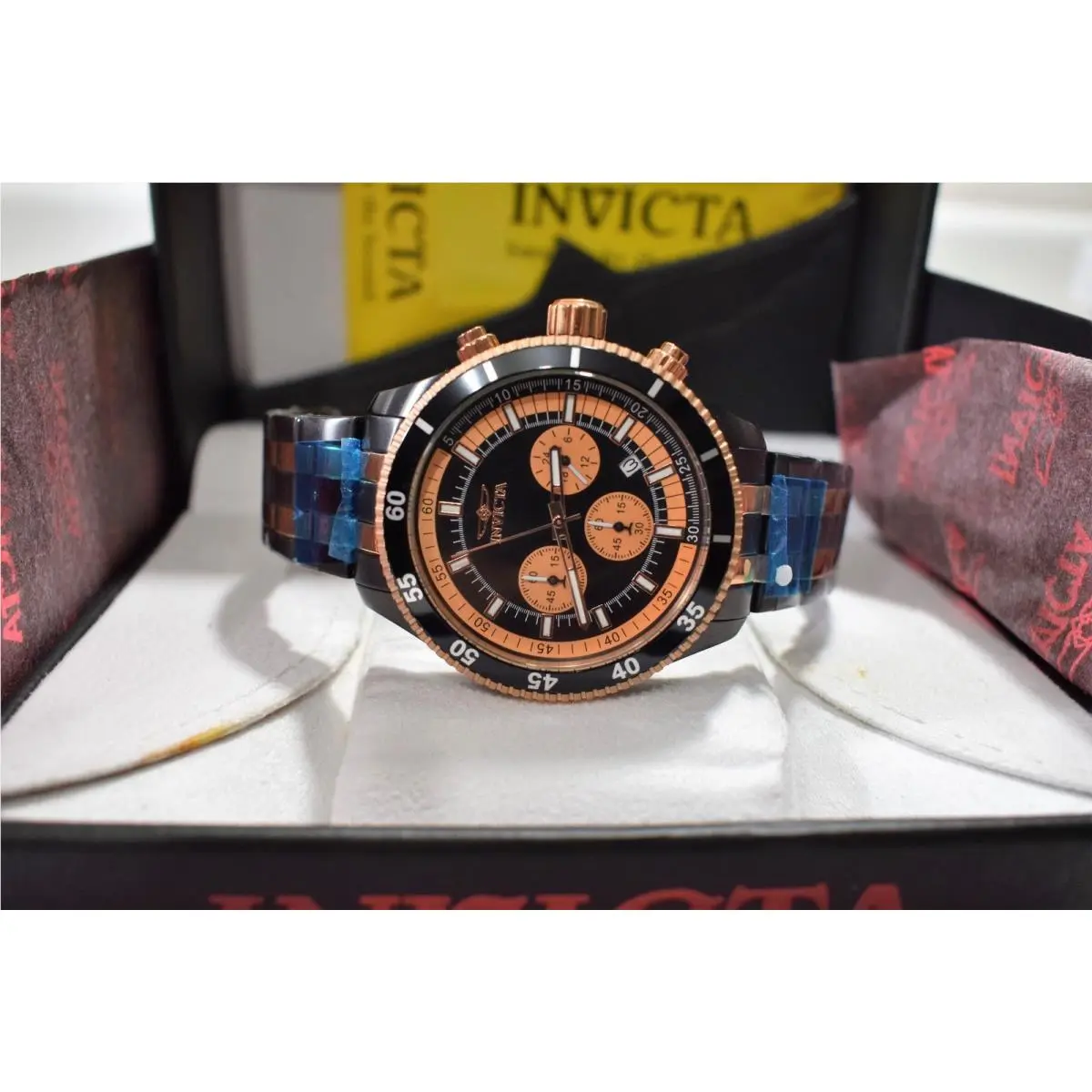 Invicta Specialty Men`s Watch 45mm Rose Gold Black 18057