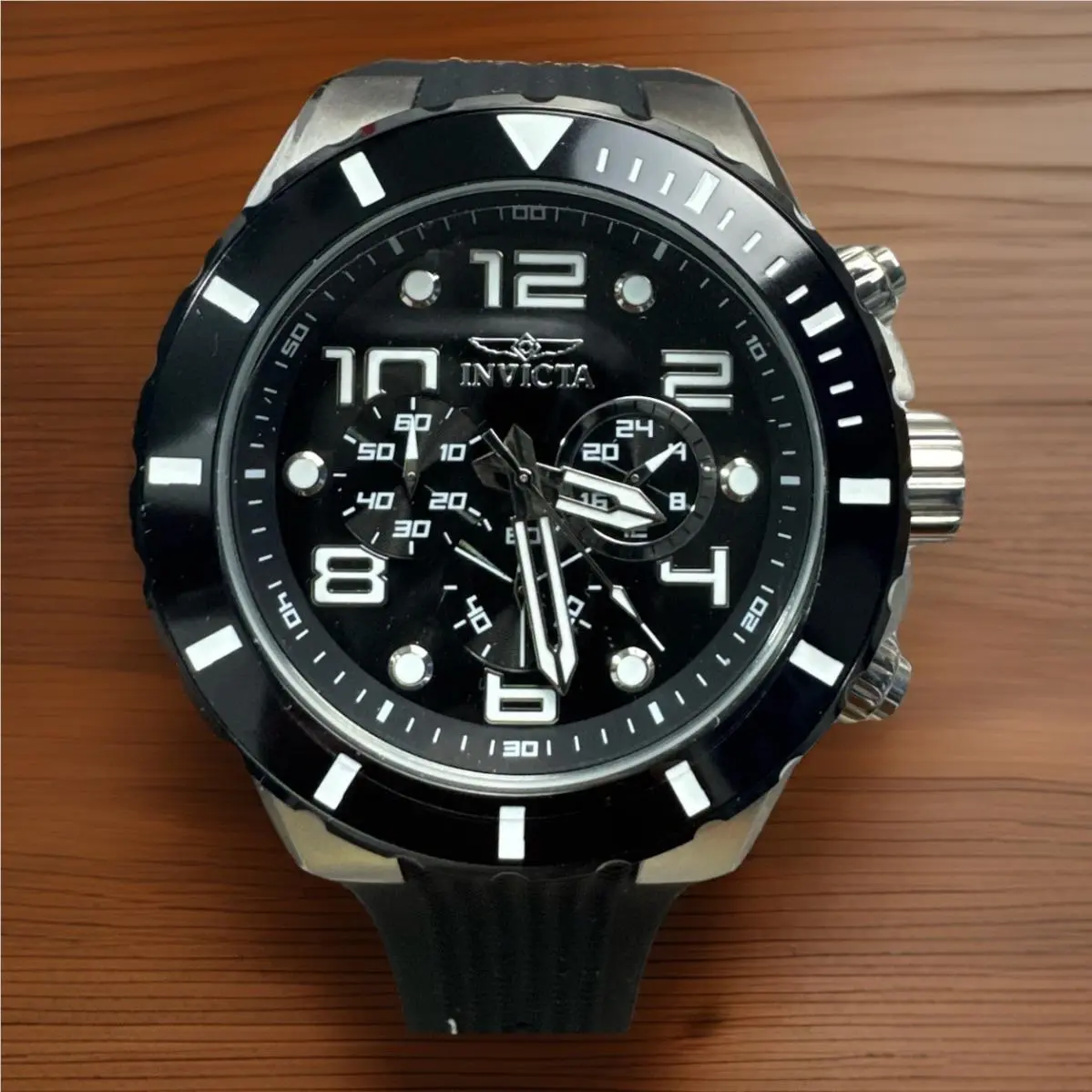 Invicta Men`s Watch 50mm Pro Diver Chronograph Black Polyurethane Strap 30776