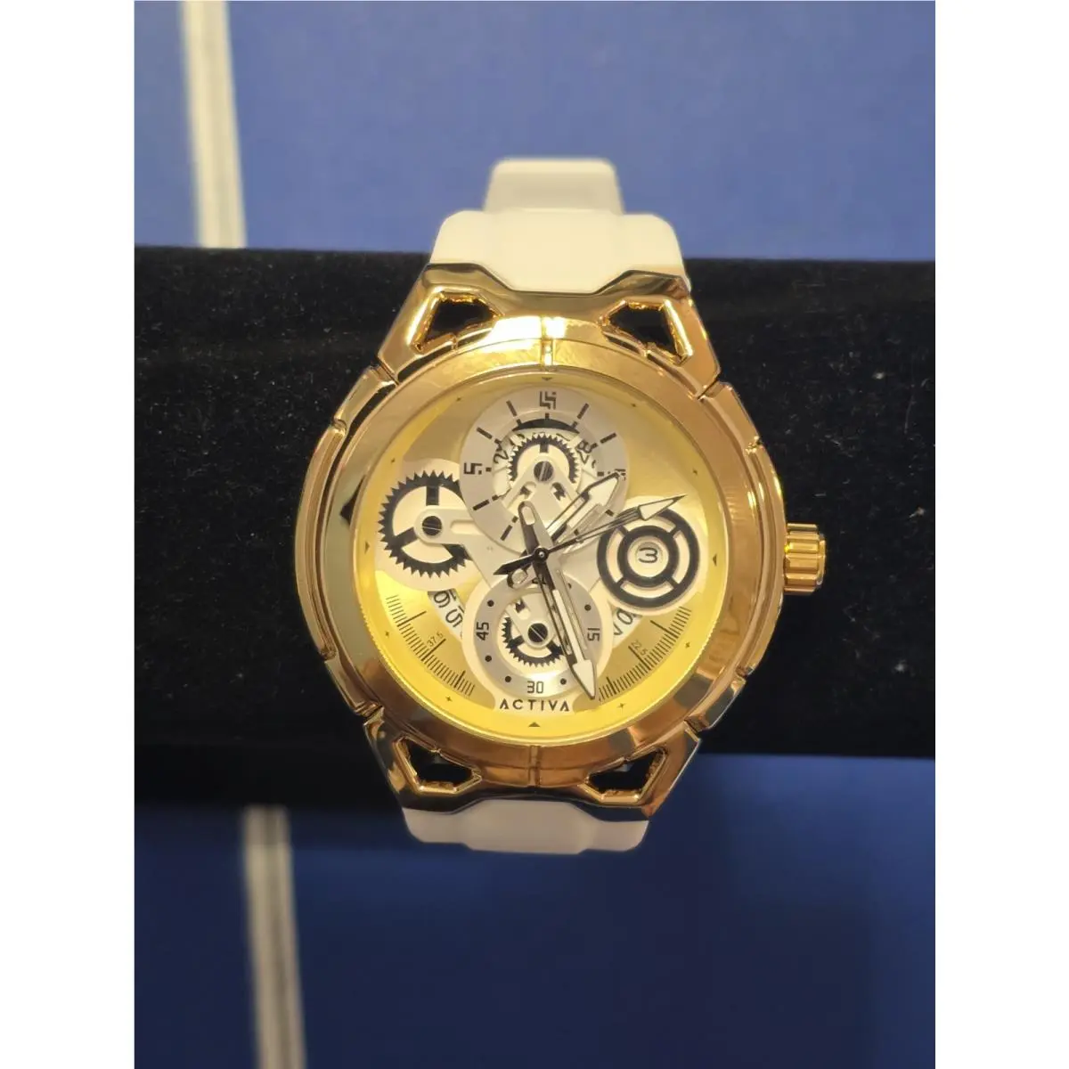 Activa X Invicta Unisex Watch - 44mm Gold Case-white Strap