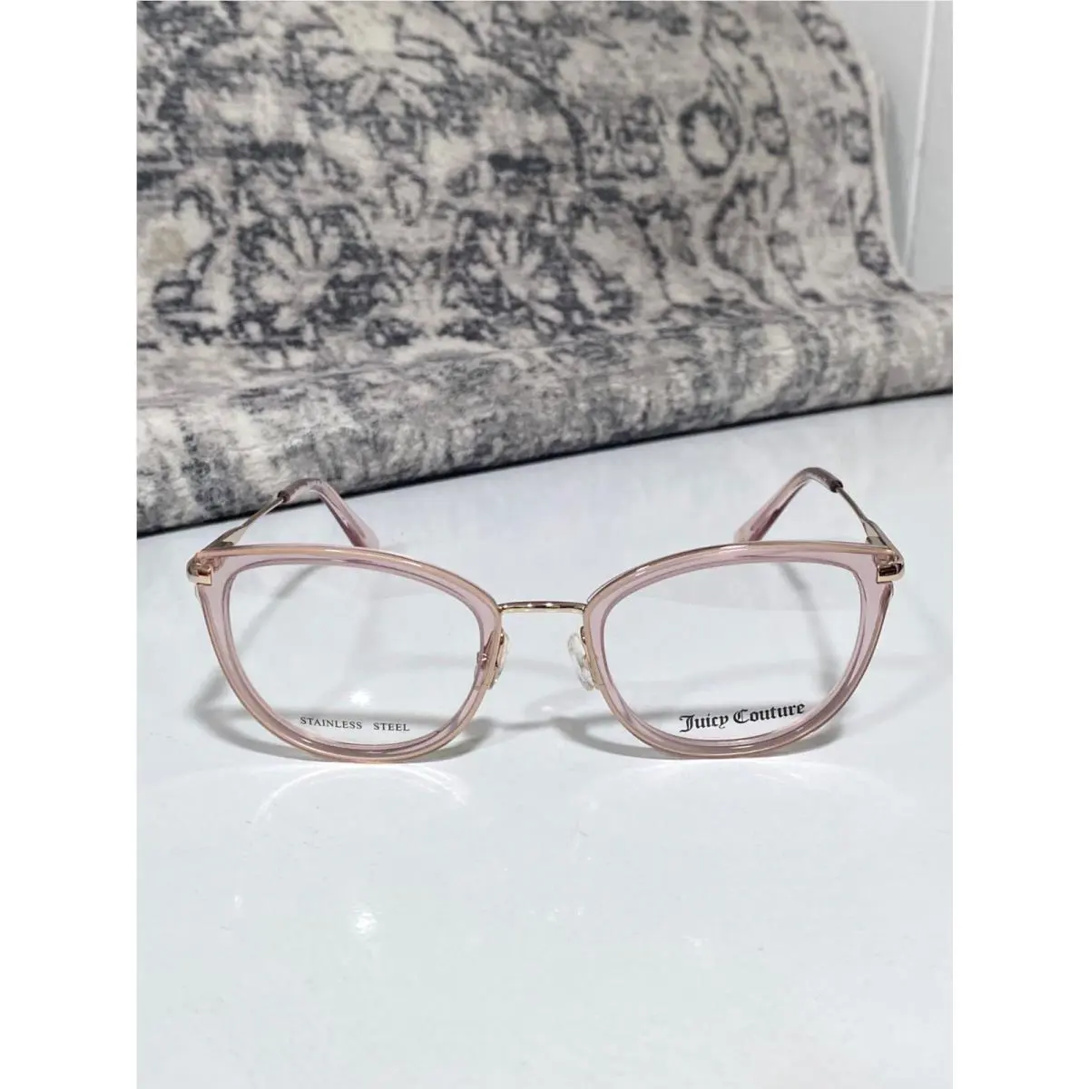 Juicy Couture Pink Clear Metal Cat-eye Frame Glasses