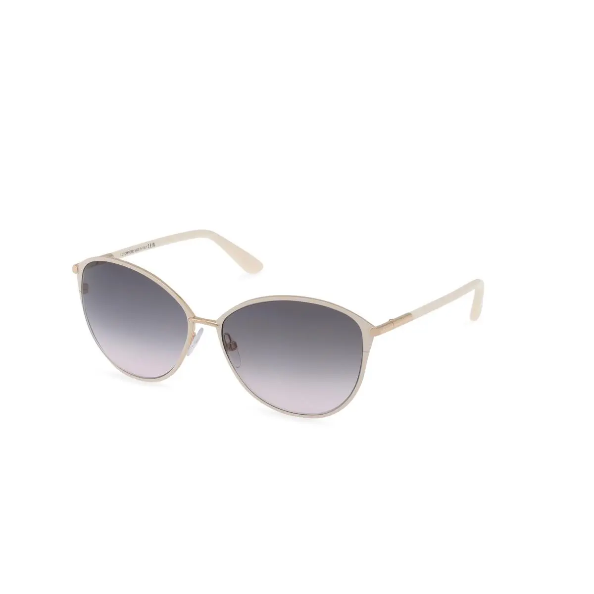 Tom Ford FT320 25B Penelope Metal Ivory Gradient Smoke 59 mm Women`s Sunglasses