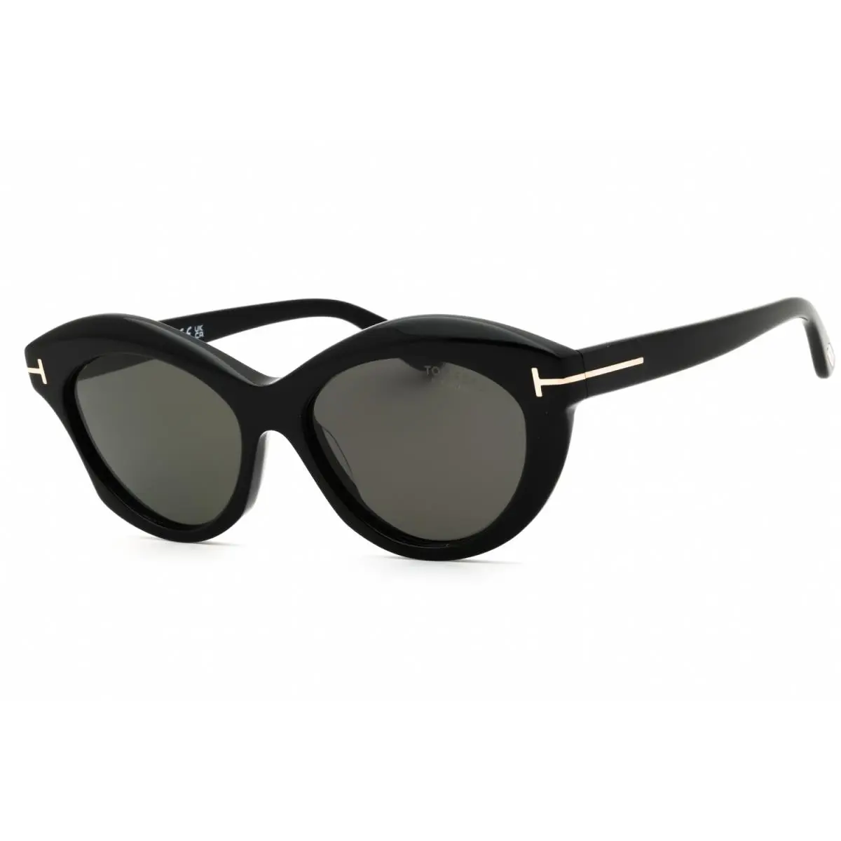 Tom Ford Toni FT1111 01D Shiny Black Smoke Polarized 55 mm Women`s Sunglasses - Frame: Shiny Black, Lens: Smoke