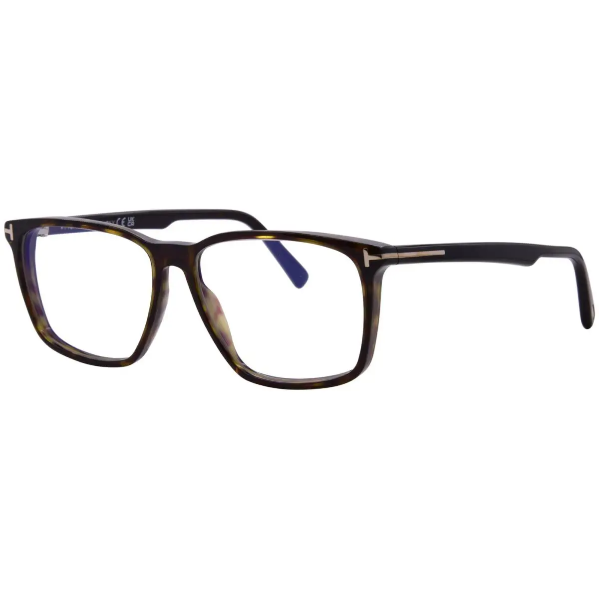 Tom Ford FT5959 052 Eyeglasses Men`s Dark Havana Full Rim Square Shape 56mm - Frame: Havana
