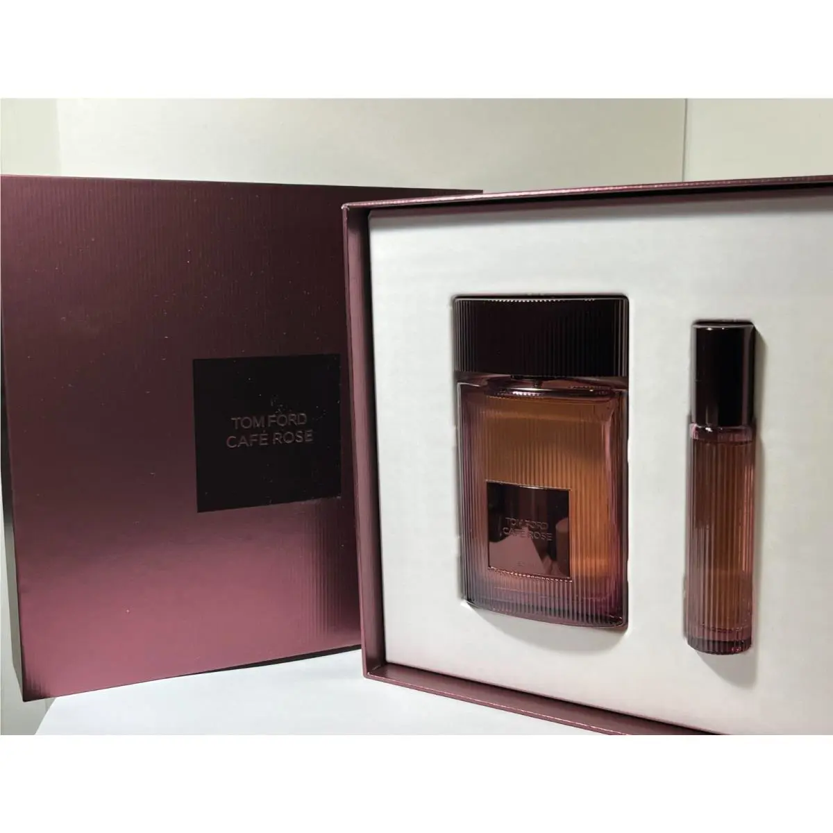 Tom Ford Cafe Rose 2pc Gift Set 1.7oz Eau De Parfum 0.34oz Travel Spray