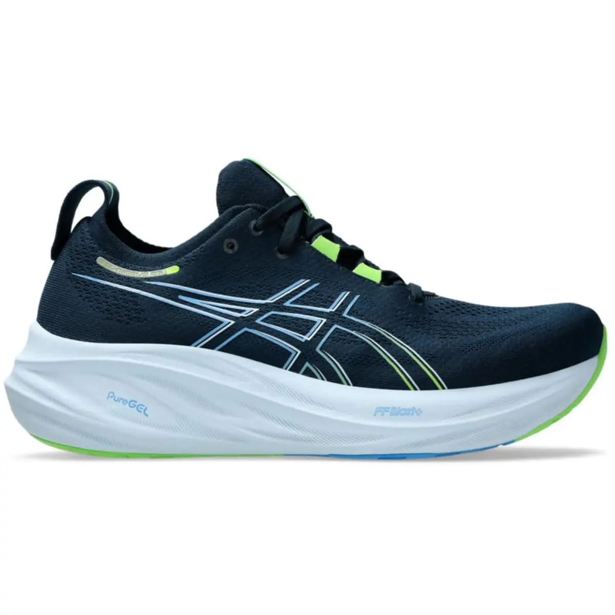 Asics Men`s Gel-nimbus 26 Running Shoe 12.5 US -wide -french Blue/electric Lime