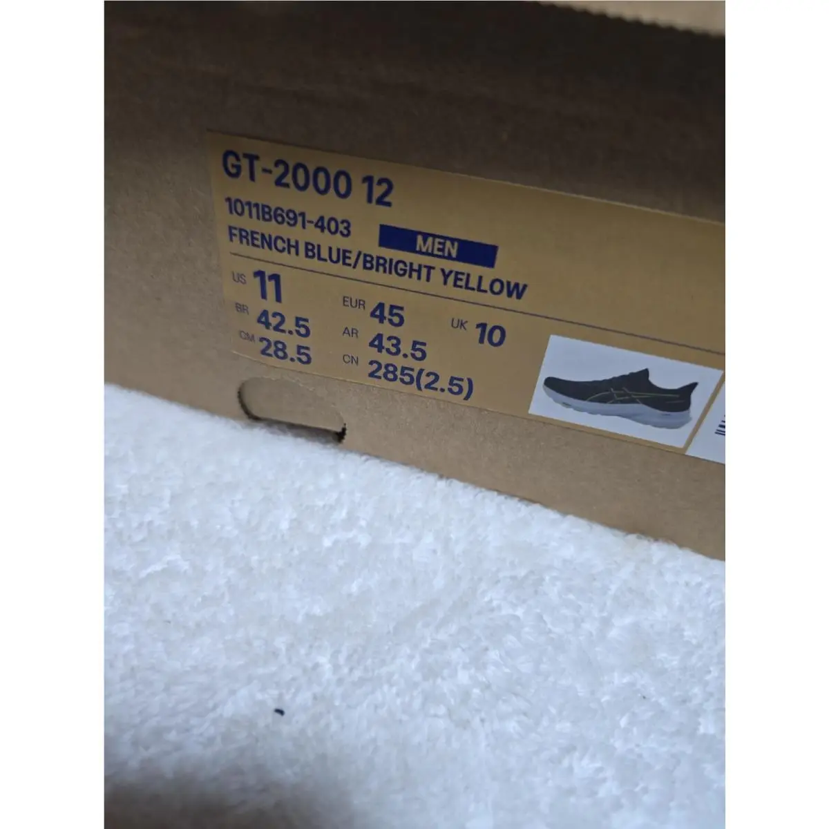 Asics shoes - Gt-2000 12 - 1011B691-403 - French Blue Bright Yellow (UPC: 197298225748) 9