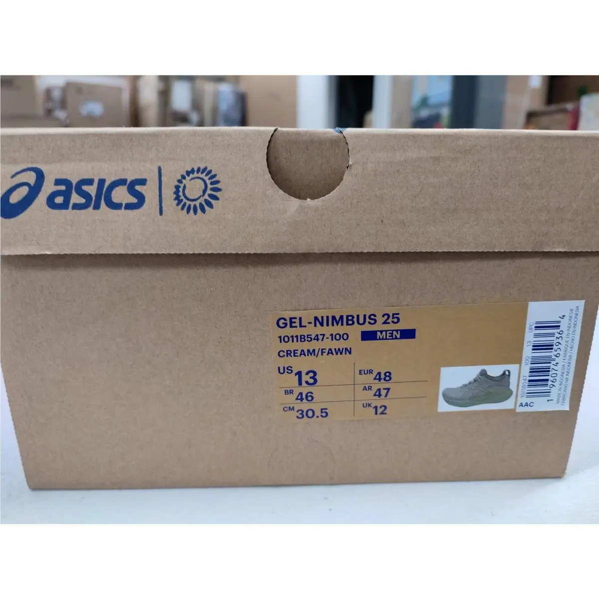 Asics Men`s Gel-nimbus 25 Running Shoes US 8.5 Cream/fawn-retail Rare