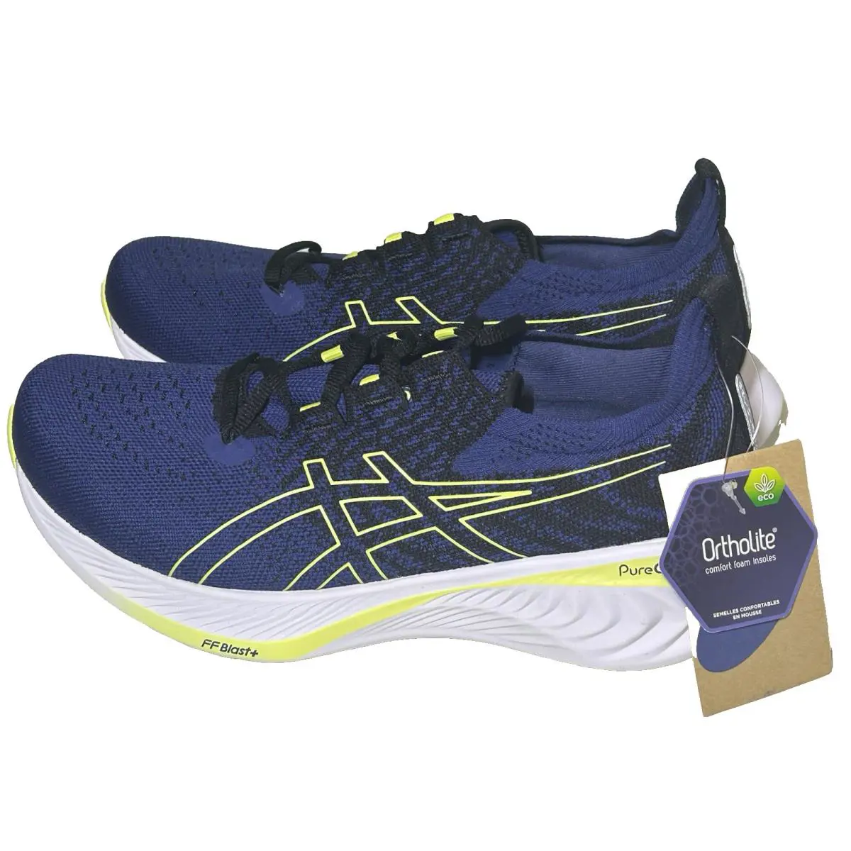 Asics Mens Size 9 Gel-cumulus 25 Mesh Knit Shoes Deep Ocean/glow Yellow Sneakers