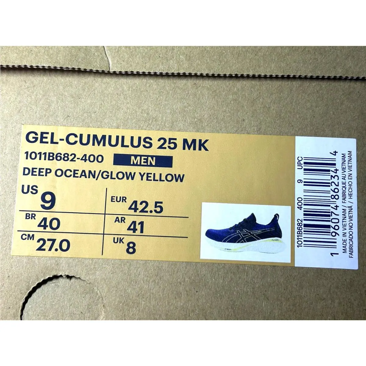 Asics shoes - ASICS Gel-Cumulus 25 - DEEP Ocean/Glow Yellow (UPC: 196074862344) 7
