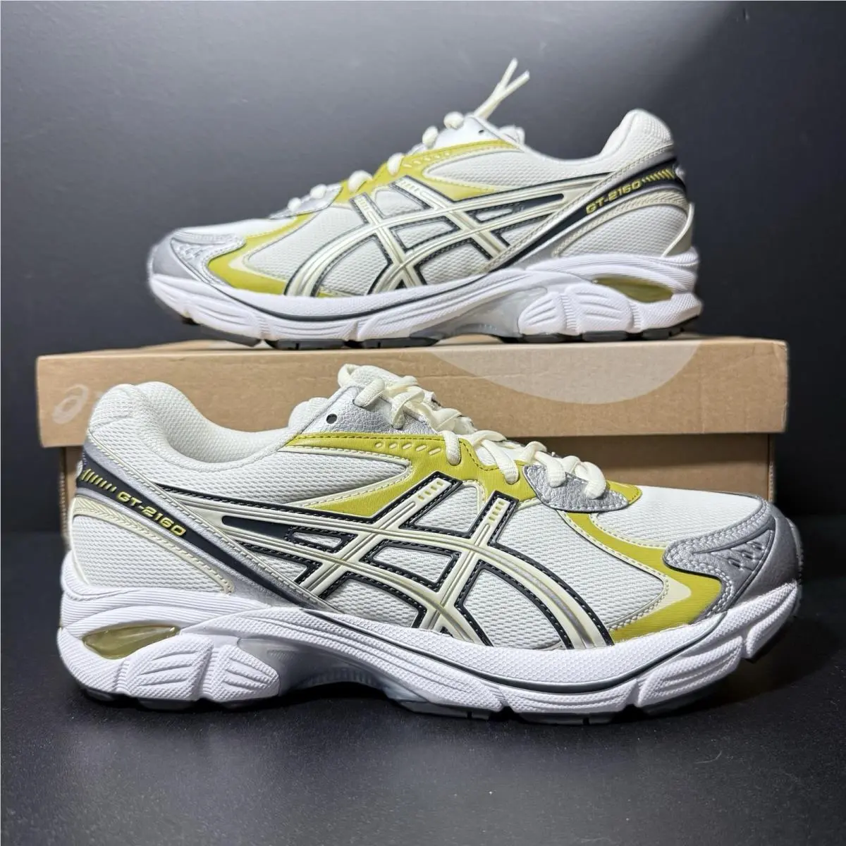 Asics GT-2160 Shoes Men Size 8 Women’s 9.5 Cream Dark Mustard White 1203A320-106