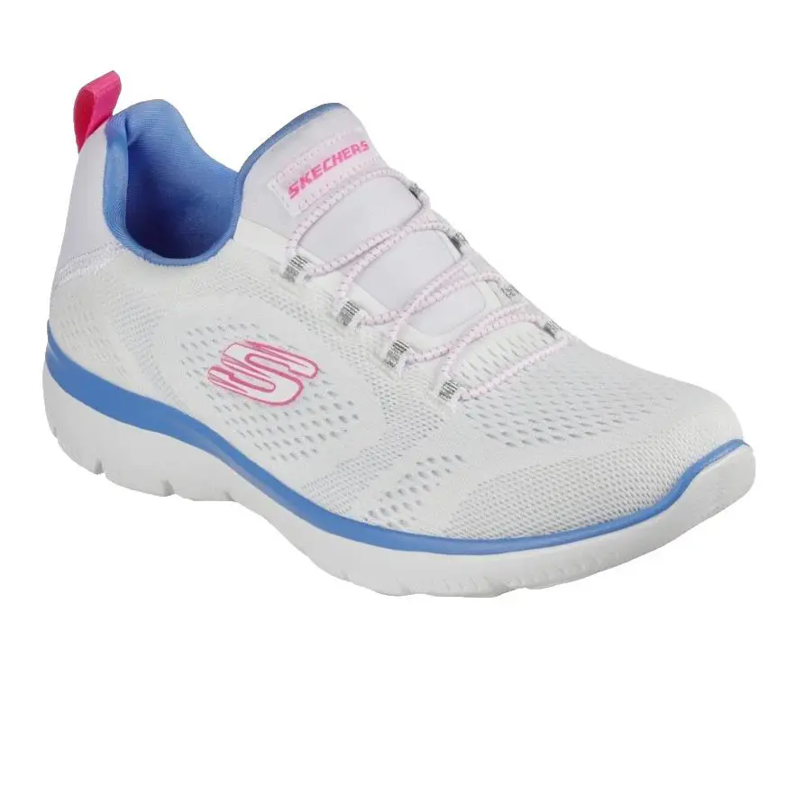 Skechers Summits Washable Mesh Bungee Slip Ons Perfect Views White - White