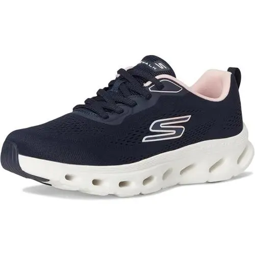 Skechers Shoes Women`s Go Walk Navy Pink Slip On Sport Comfort Glide Step 125145