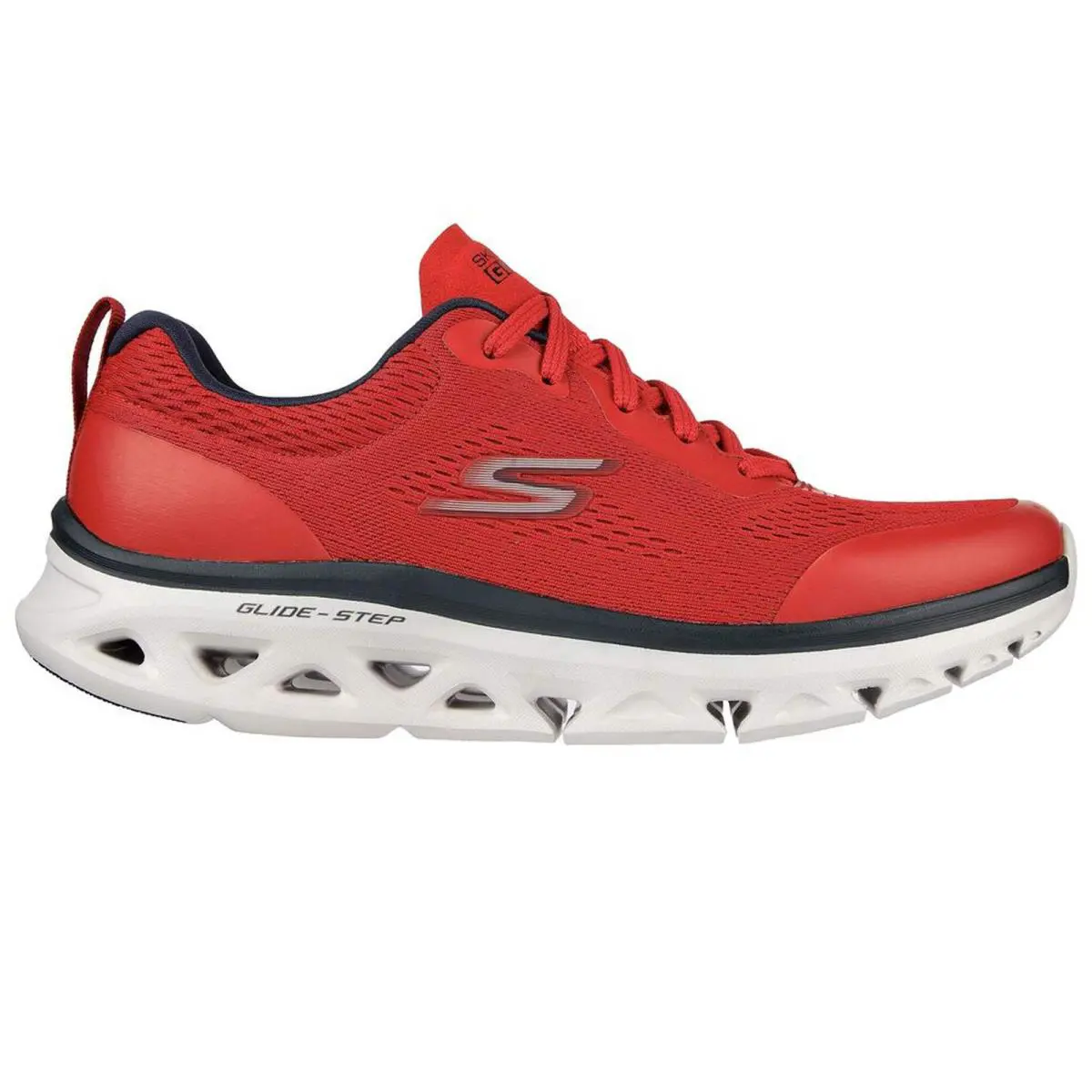 Skechers Men`s 220503 GO Run Glide Step Flex Athletic Running Shoes - Red/Navy