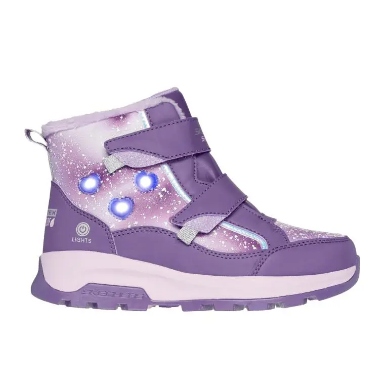 Skechers Kid Storm Blazer Purple Light Up Heart Waterproof Snow Boot - Purple