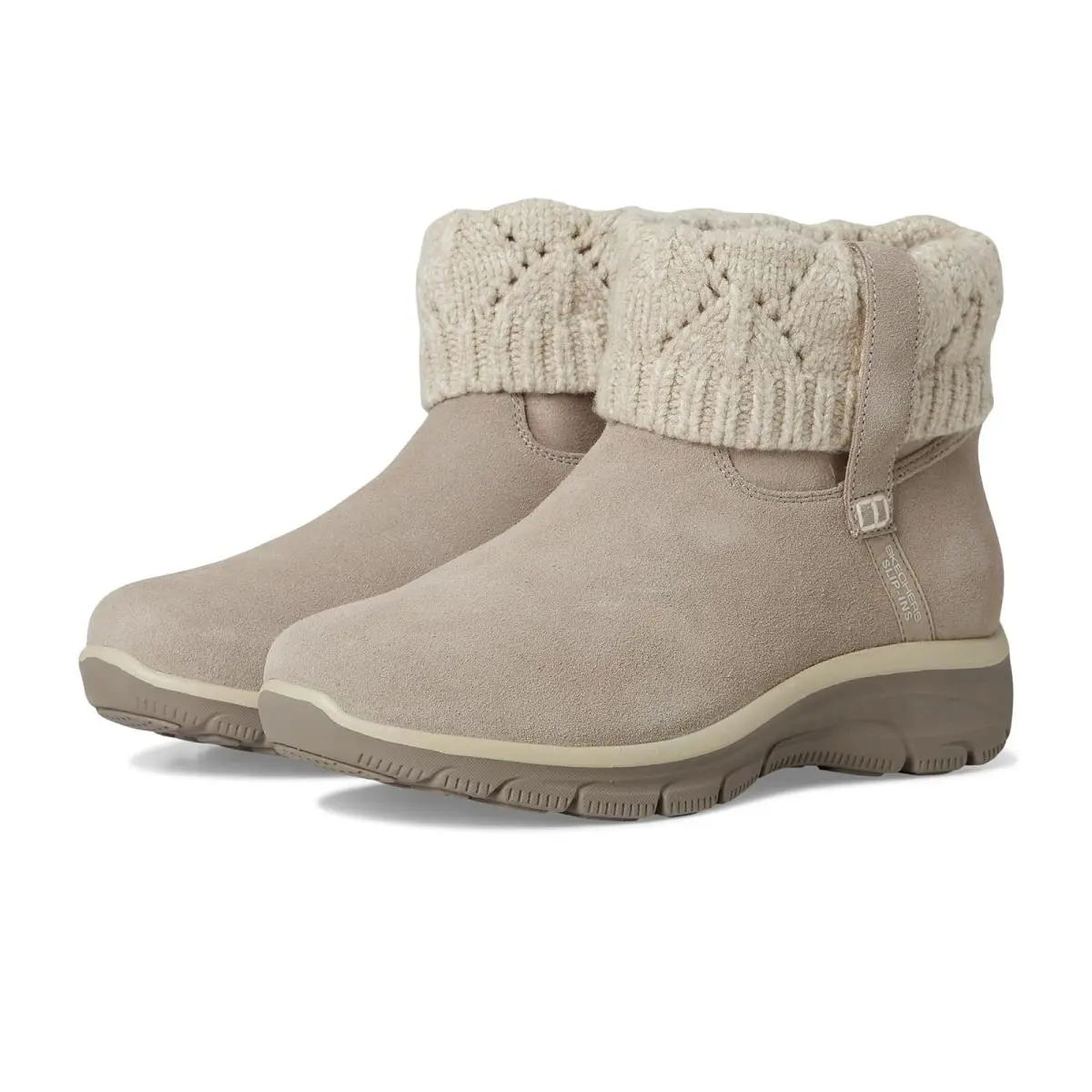 Woman`s Boots  Easy Going - Cozy Weather 2 Suede Hands Free Slip-ins Taupe by Skechers