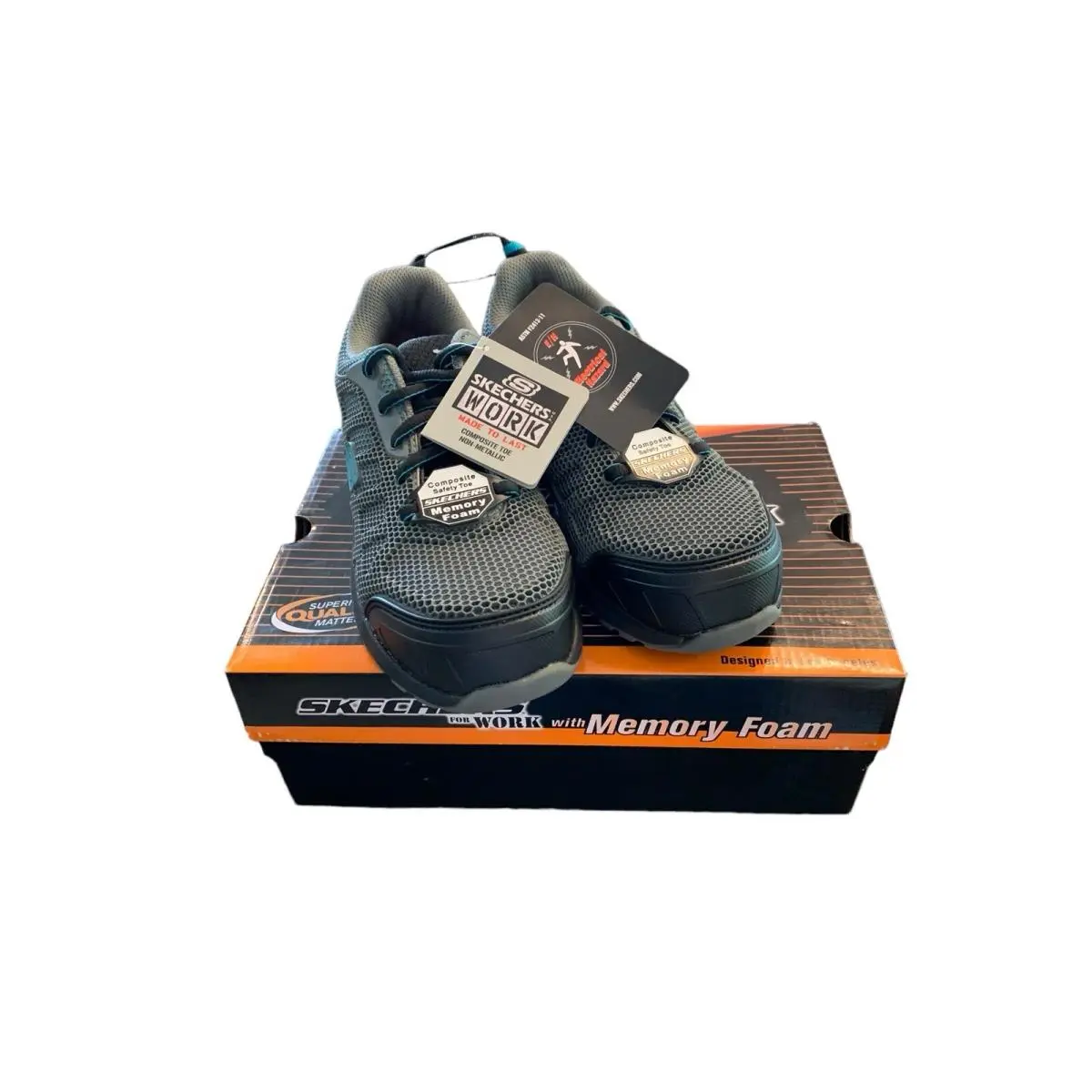 Skechers shoes - Skechers Work - Work - 77273 - Gray/Aqua (UPC: 193113822468) 8