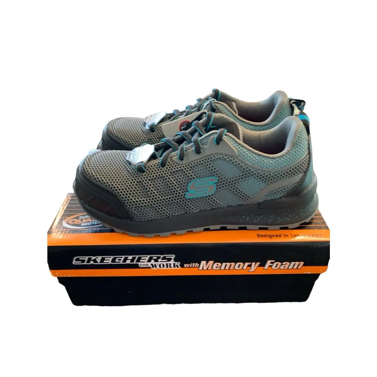 Skechers shoes - Skechers Work - Work - 77273 - Gray/Aqua (UPC: 193113822468) 13