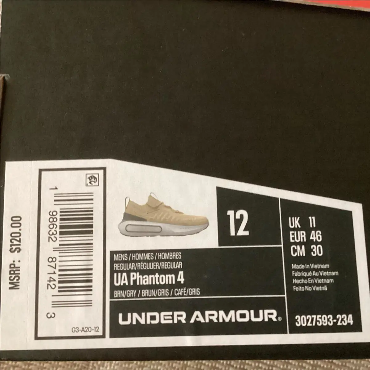 Under Armour shoes - UA Phantom 4 - Phantom - 3027593-234 - Khaki 4