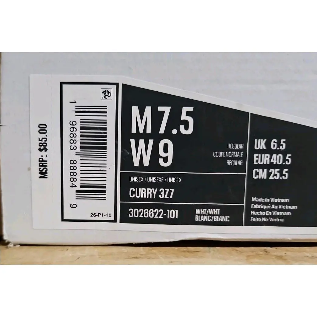 Under Armour shoes - Under Armour Curry 3Z7 - Curry - 3026622-001 - White (UPC: 196883888849) 9