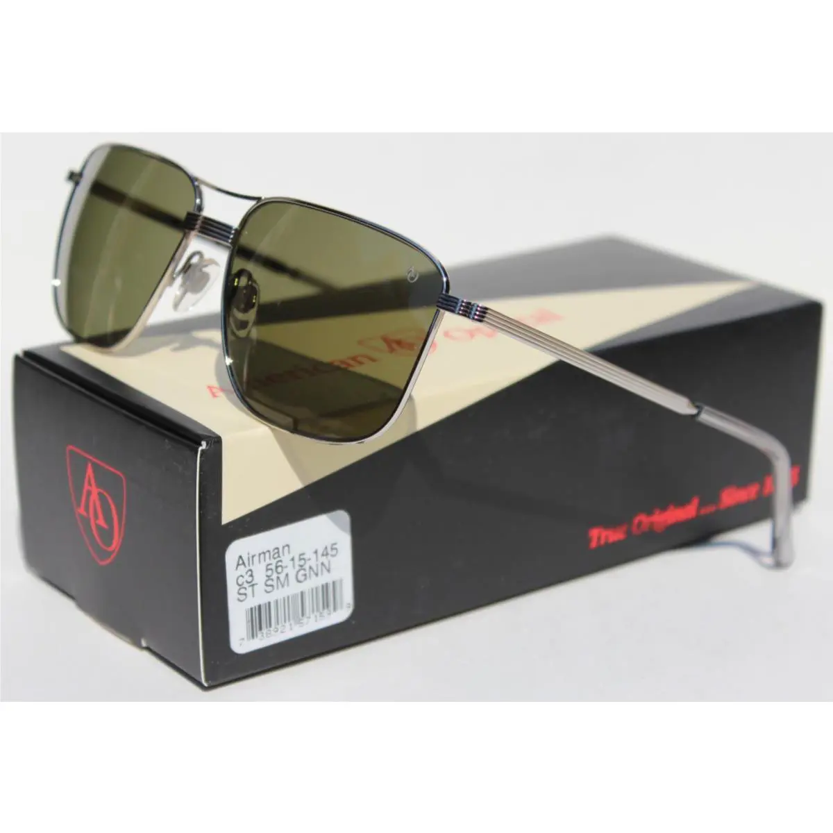 American Optical Airman Sunglasses Silver/calobar 56-15-145 ST SM Gnn