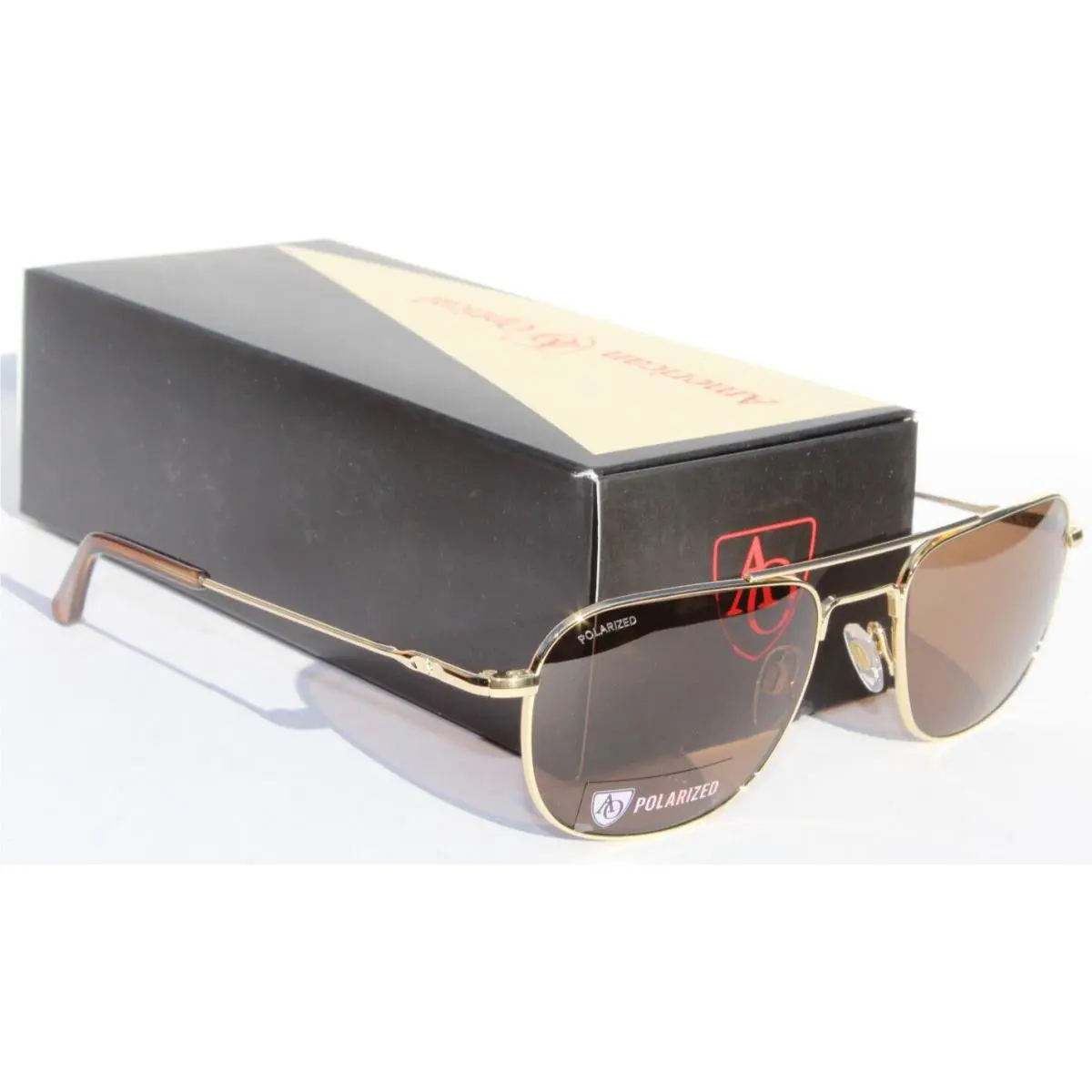 American Optical Checkmate Polarized Sunglasses Gold/brown ST HA Bnn-p