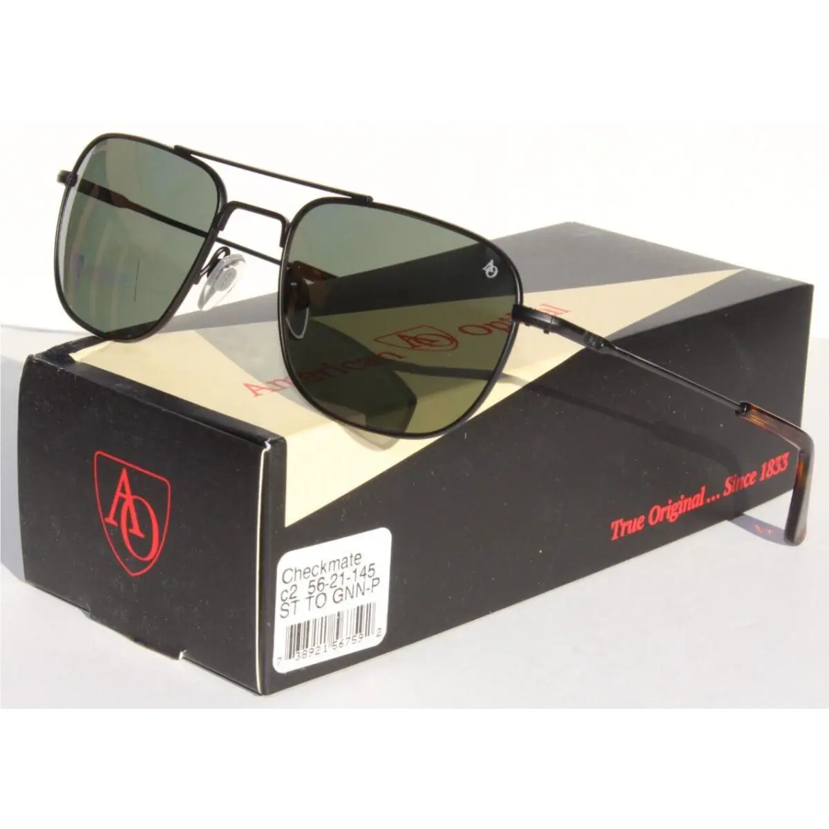 American Optical Checkmate Polarized Sunglasses Black/calobar ST TO Gnn-p