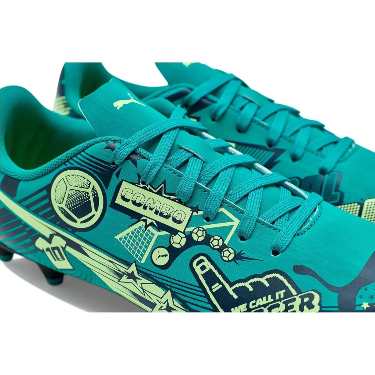Puma shoes - White/Lake Blue/Yellow Alert 4