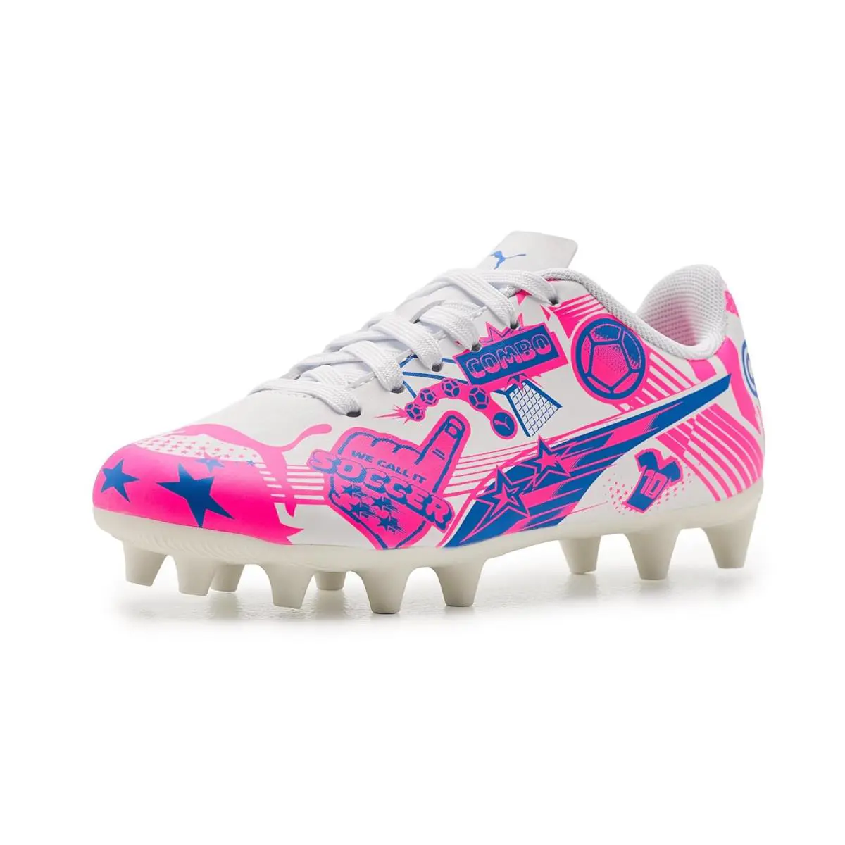 Puma shoes - White/Lake Blue/Yellow Alert 19