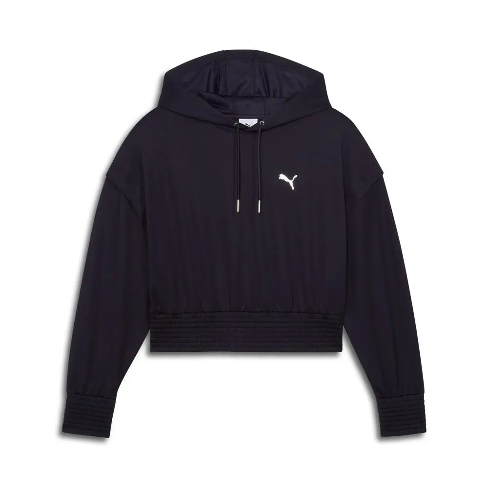 Puma L.s X Cropped Pullover Hoodie Womens Blue Casual Outerwear 63162316